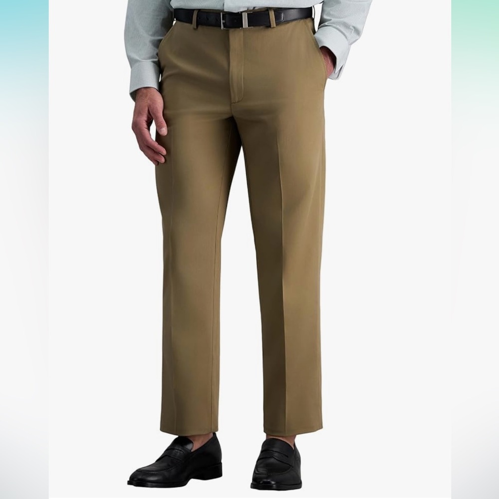 Bundle of 2 Haggar Men's Dark Brown and Tan Chinos - Picture 2 of 10